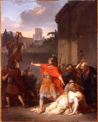 Publio Horacio asesina a su hermana, por Victor Potain (1785)
