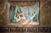 Tarquino intenta violar a Lucrecia, de Giulio Romano